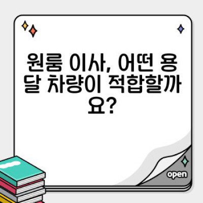 원룸이사 용달 차량 완벽 가이드: 소형 용달 선택부터 안전 이사까지!