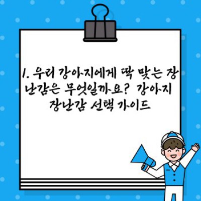 강아지 장난감 완벽 가이드: 댕댕이 행복을 위한 최고의 선택!