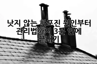 😥 낫지 않는 한포진, 원인부터 관리법까지 3분 안에 끝내기!