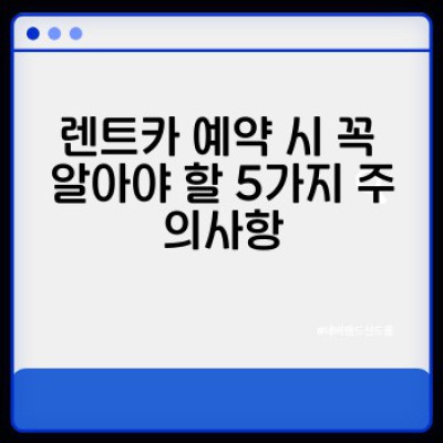 렌트카 완벽 가이드: 더 스마트하게 렌트하고, 더 만족스럽게 여행하세요!  렌트카 경쟁력 강화 방안