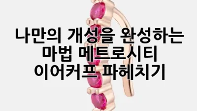 ✨나만의 개성을 완성하는 마법, 메트로시티 이어커프 파헤치기✨