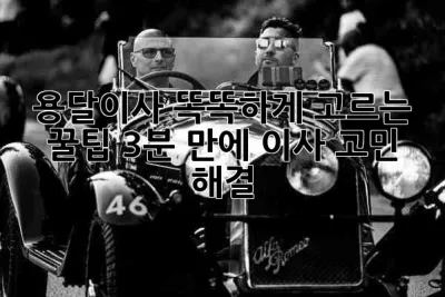 🚚 용달이사, 똑똑하게 고르는 꿀팁🍯 (3분 만에 이사 고민 해결!)